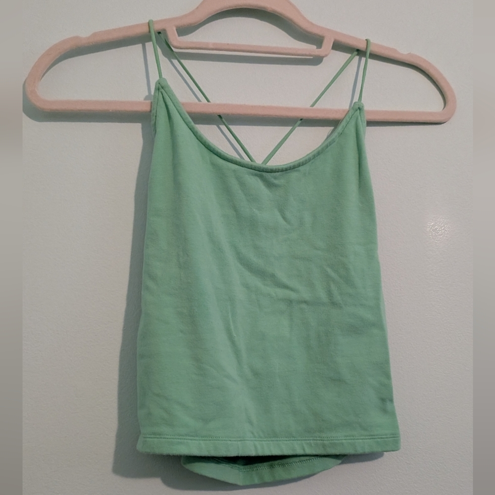 American Eagle Outfitters Green Crop Camisole